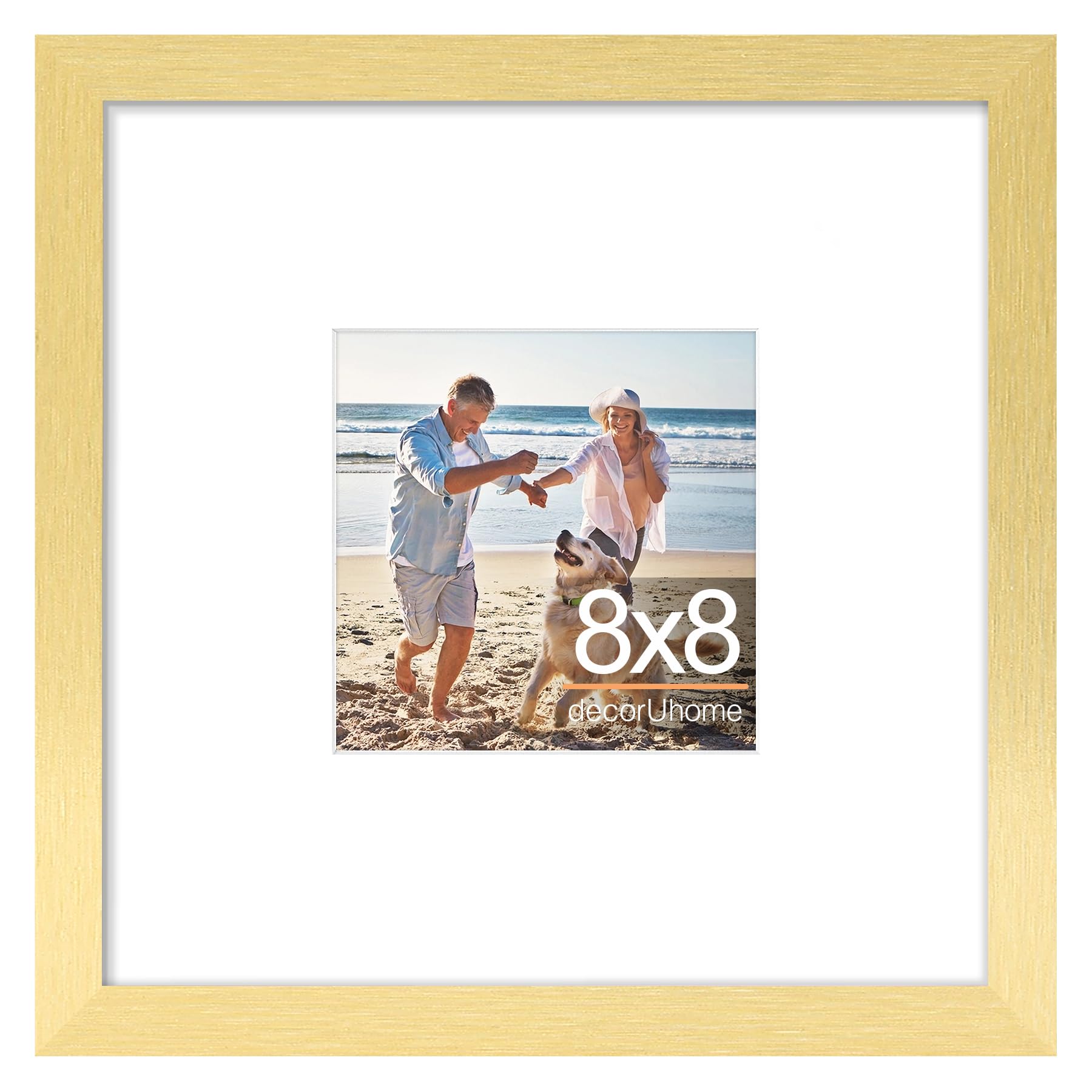 Photo 1 of decorUhome 8x8 Picture Frame, Fits 4x4 Photos with Mat, M01GD