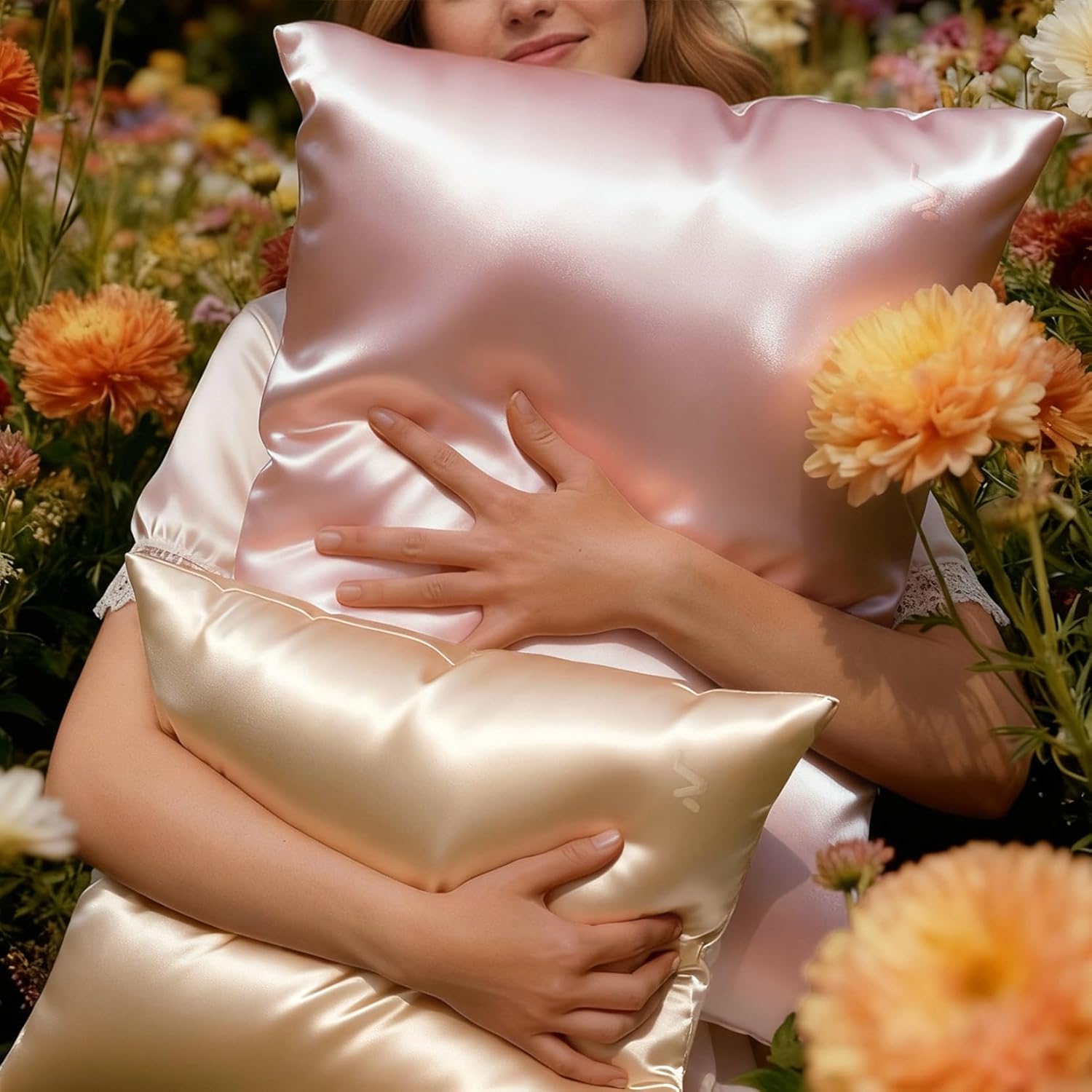 Mulberry Silk Pillowcase, Luxurious Soft Smooth Hypoallergenic for Hair and Skin, Envelope Closure, Grade 6A 22mm Natural Silk, Gift Packaging, 20x30 inches, Queen Size, Champagne