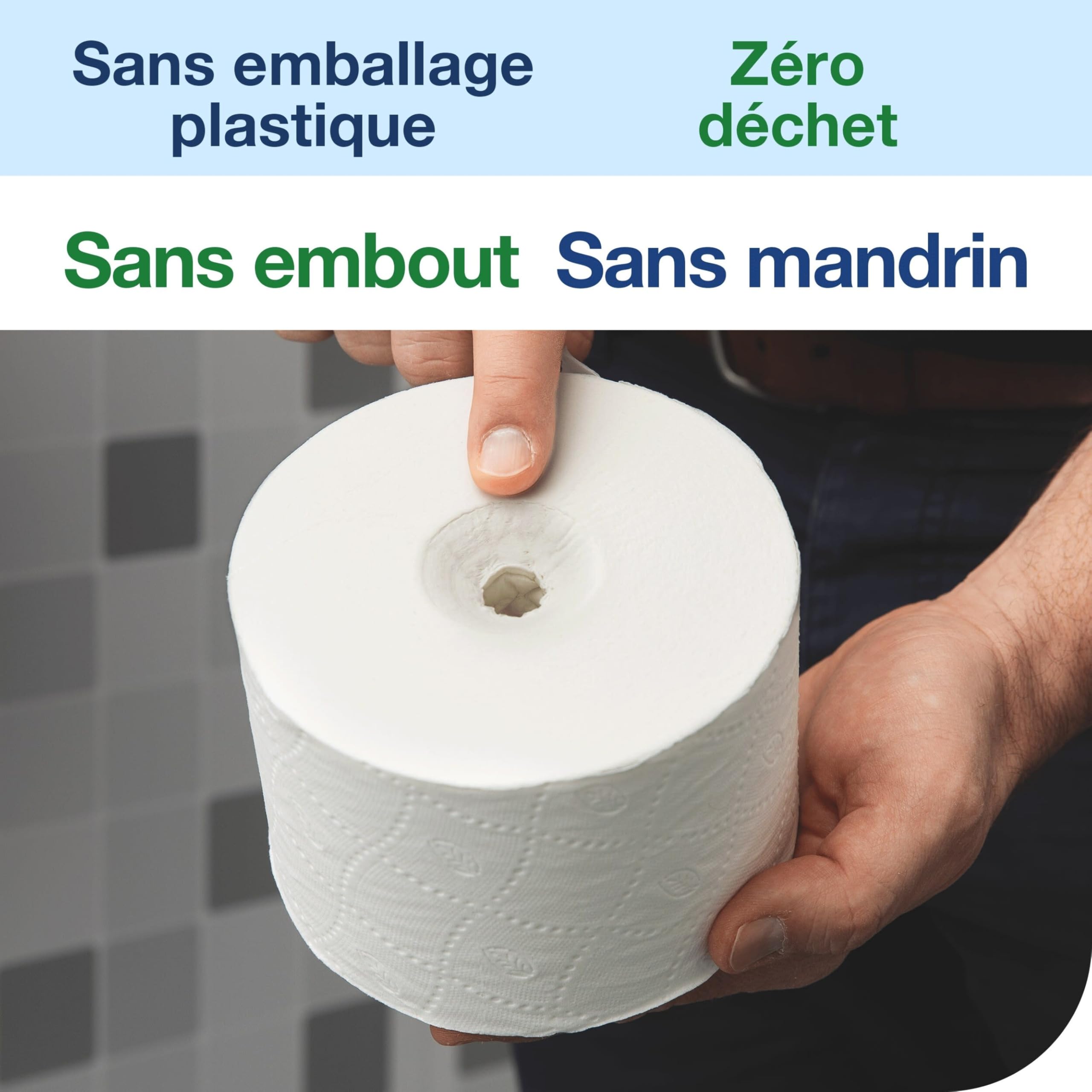 Tork OptiServe Distributeur pour Papier Toilette 2 Rouleaux sans mandrin Noir T7, Distributeur Vertical, Gamme Elevation, 558042
