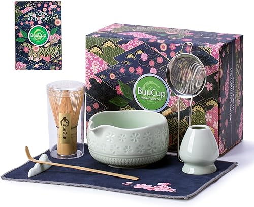 Miniatura 13 de Juego de batidor de matcha, juego de cerámica matcha incluye cuenco matcha, batidor de matcha y soporte, cuchara de bambú, soporte para cucharada,
