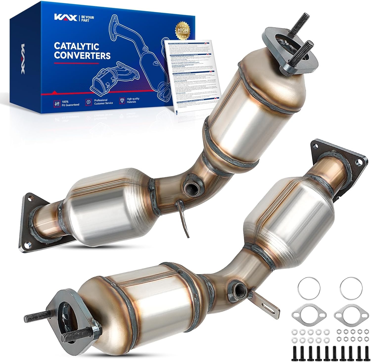 2“ 1pc Catalytic Converter Fit for 2 Inch Inlet/Outlet Universal，Automotive Replacement Catalytic Converters