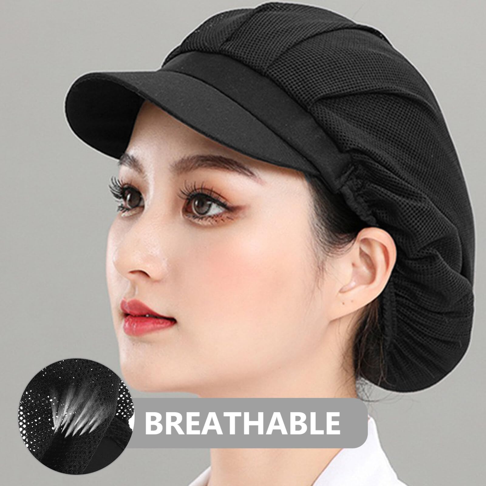BESTonZON Cook Hair Net Chef Hat Elastic Fit Women's Men's Work Cap Kitchen Cooking Hat Fashion Chef Headgear