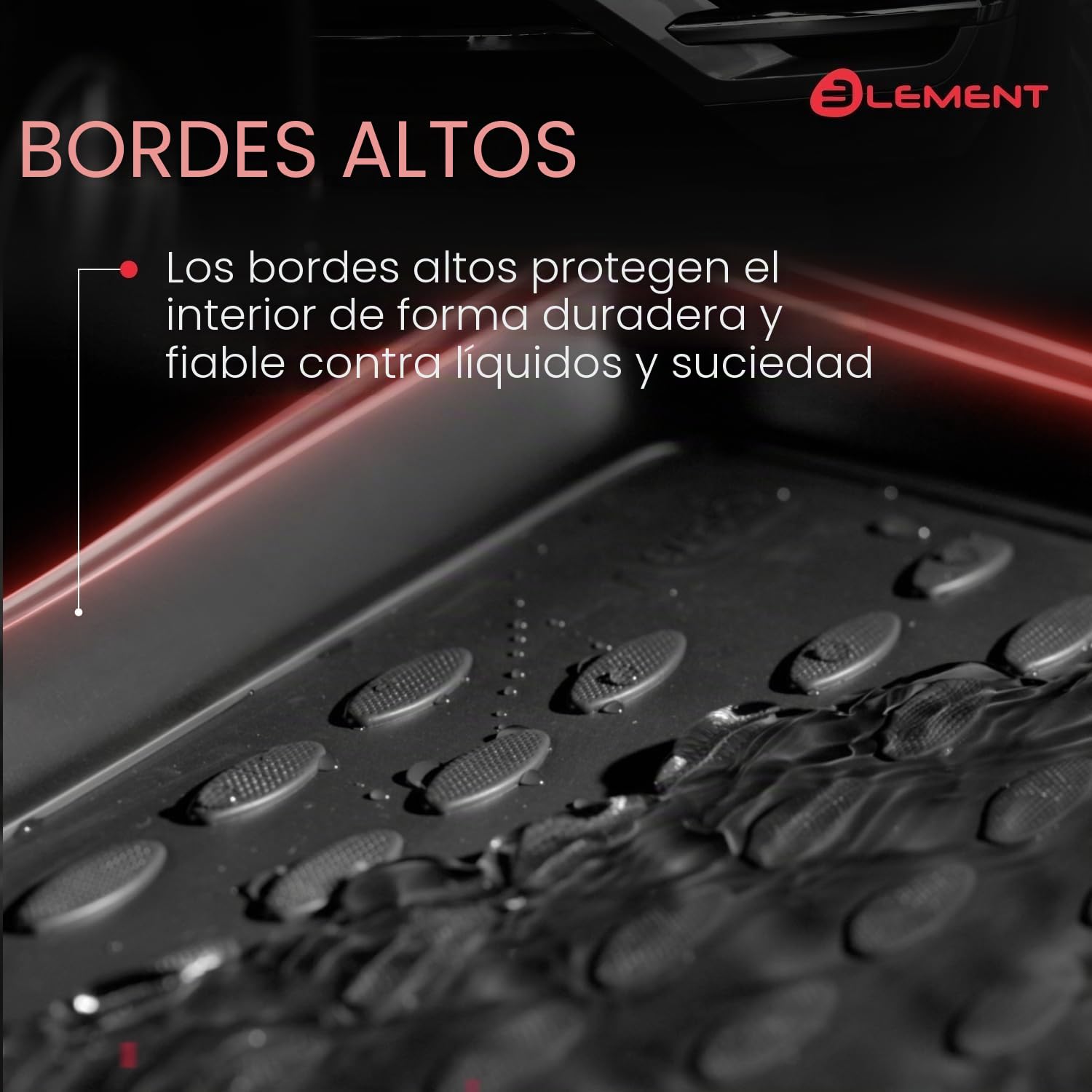 Element 3D Alfombrillas de goma aptas para Ford Tourneo Courier | 2024-hoy | 100% adaptables a todas las condiciones meteorológicas alfombrillas de TPE, borde alto, impermeables, antideslizantes