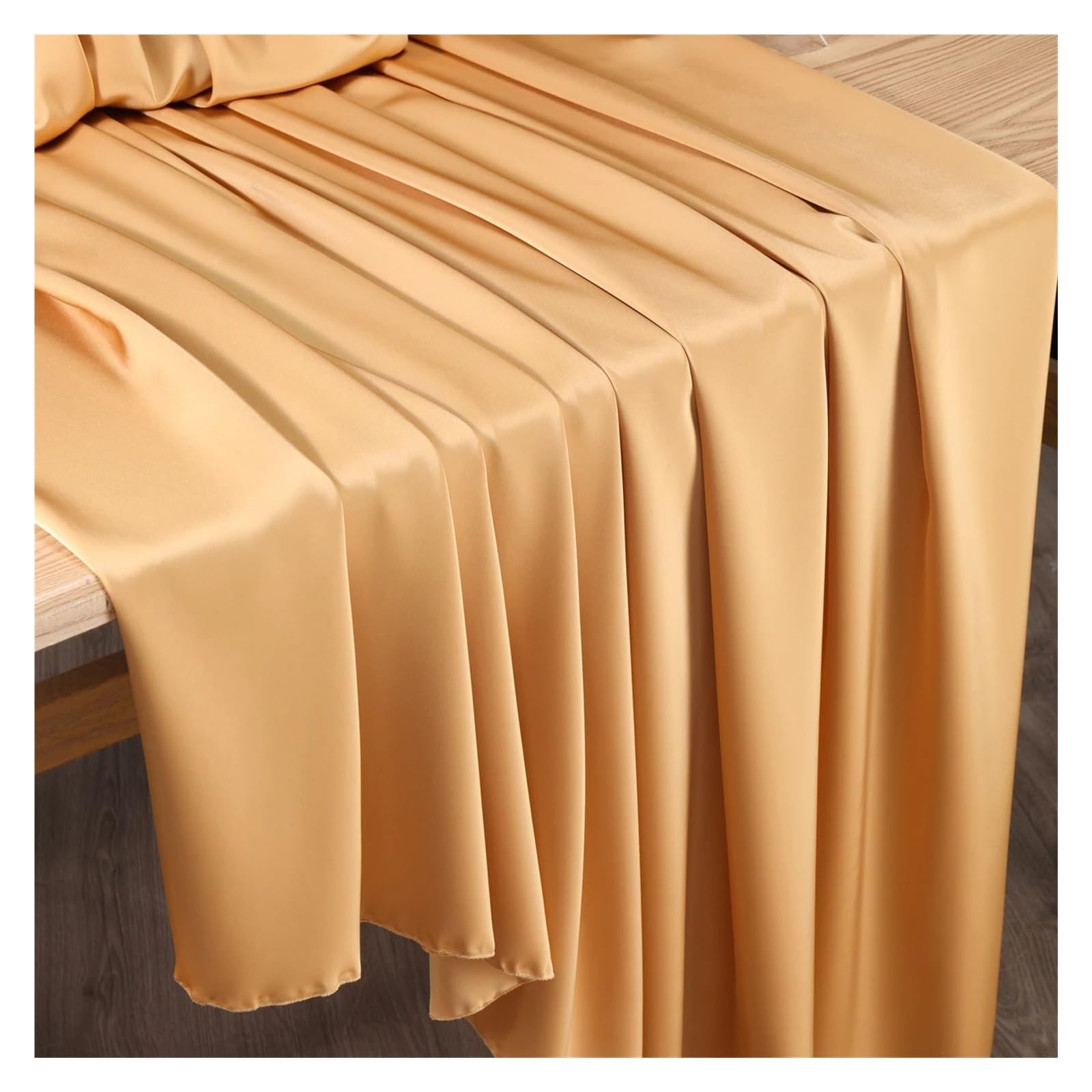 Satin Fabric Double Faced Acetate Satin Fabric Luxury Silk Like Bridal Wedding Dress Cheongsam Evening Gown for Craft(Khaki)