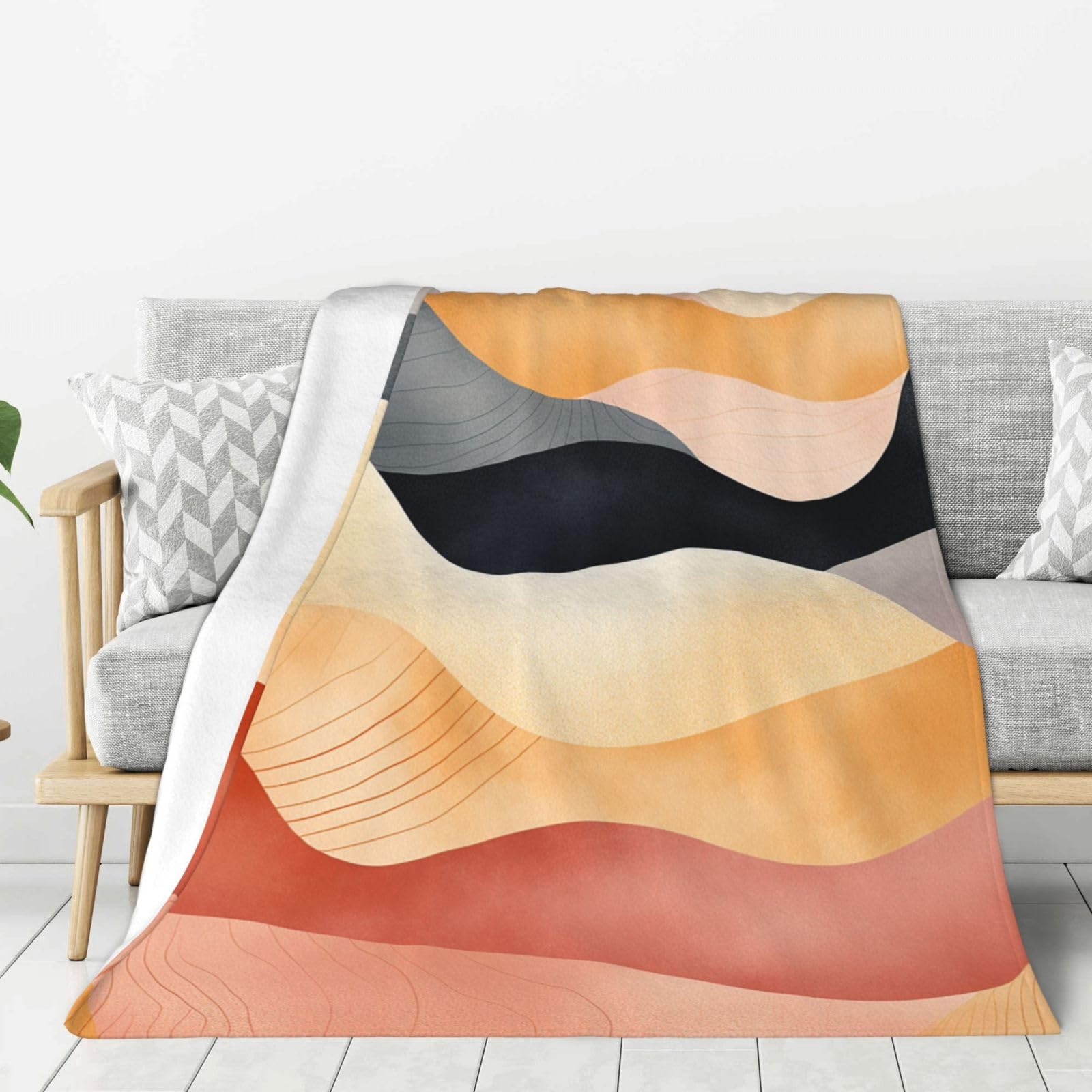 Couverture polaire incurvée en flanelle 152x127 cm pour canapé douillet