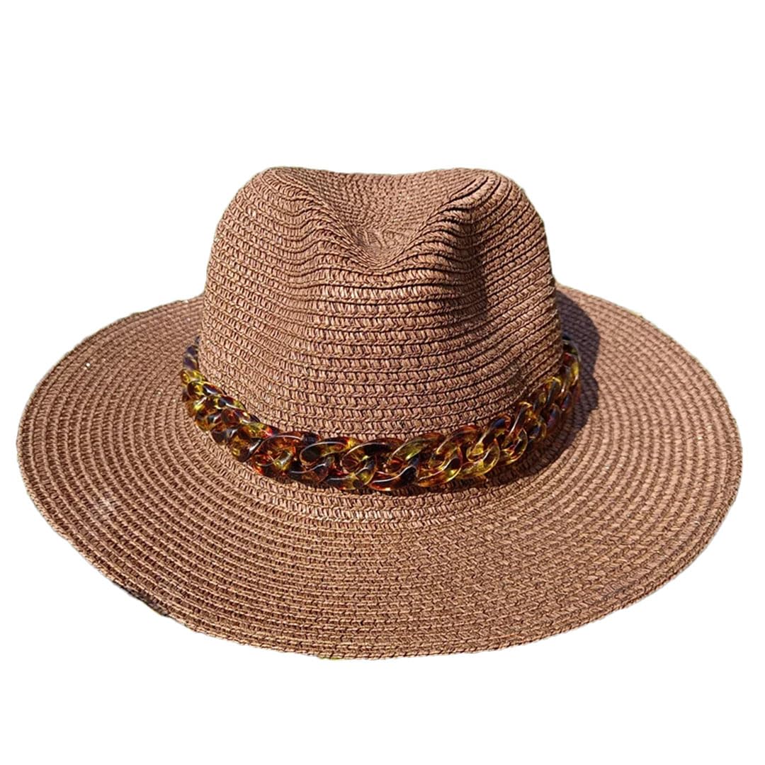 EYRMQWJPC Wide Brim Sun Hat, Women's Paper Straw Sun Hat Multicolor 55-58cm(13)