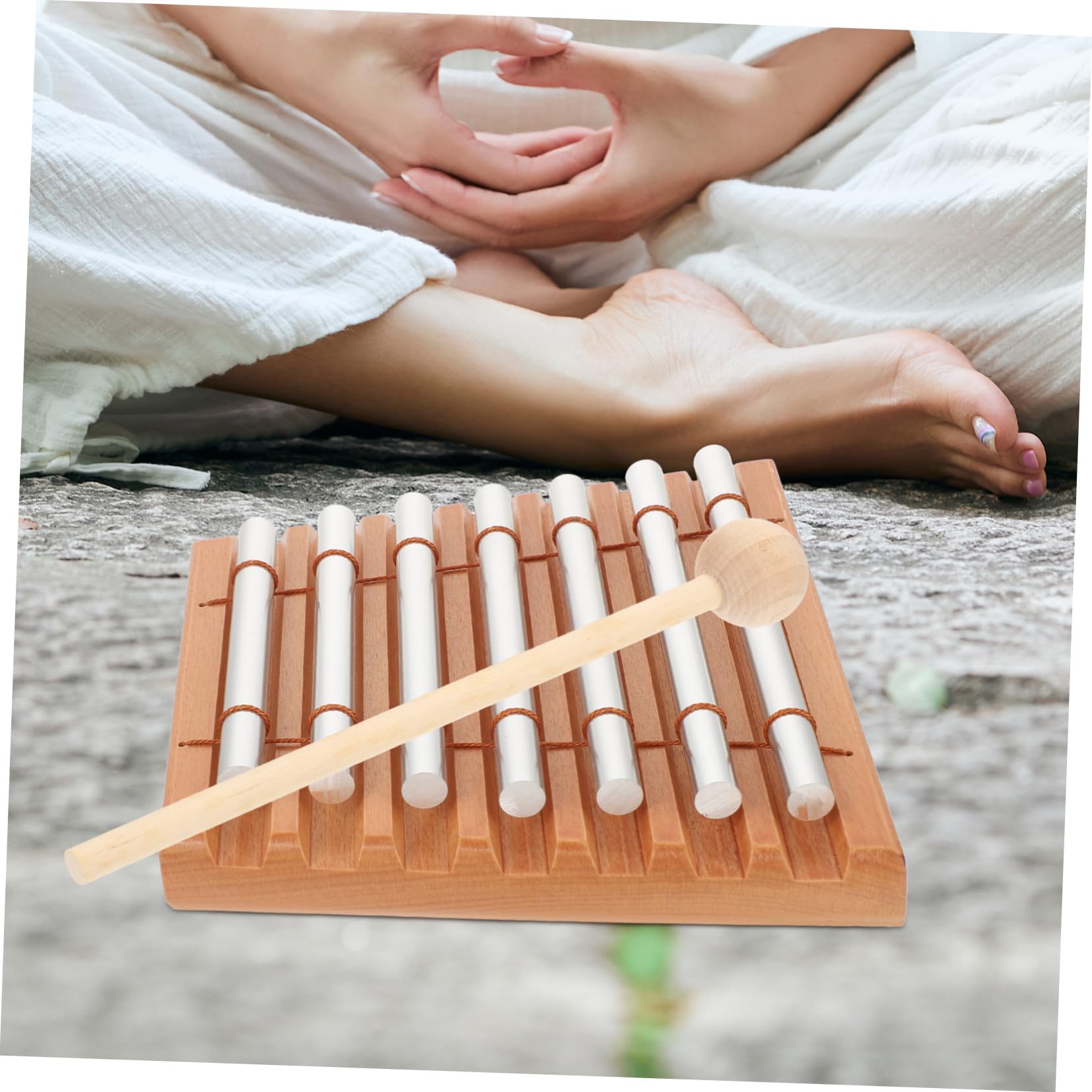 ORFOFE Campanelli a Percussione in Legno a 7 Note per Ragazzo Ragazza, Set Musicale per Insegnamento e Gioco Educativo in Classe