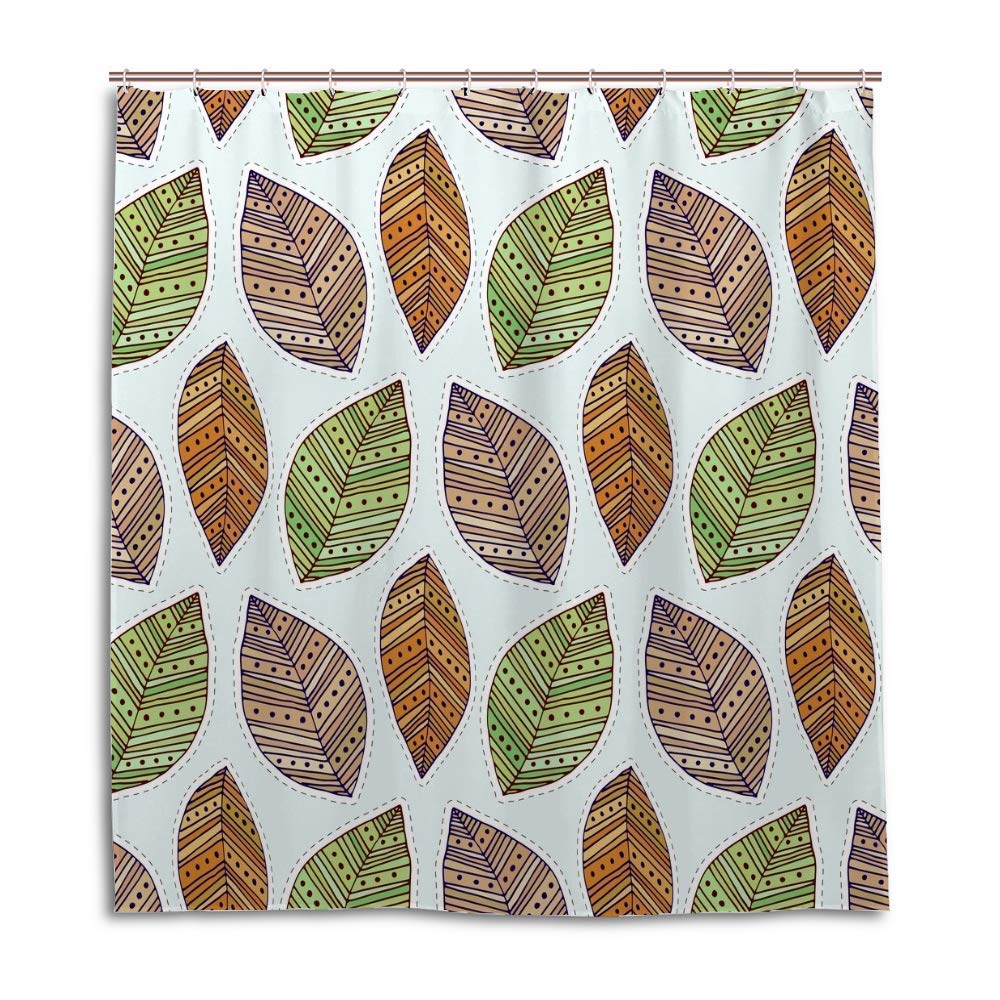 Rideau de douche anti-éclaboussures 182x182 cm jaune et vert style nature