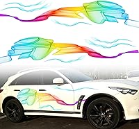 Vista 8 de 1 juego de calcomanías para carrocería de automóvil, diseño de flores coloridas, autoadhesivas, para el lado del automóvil, calcomanía para capó