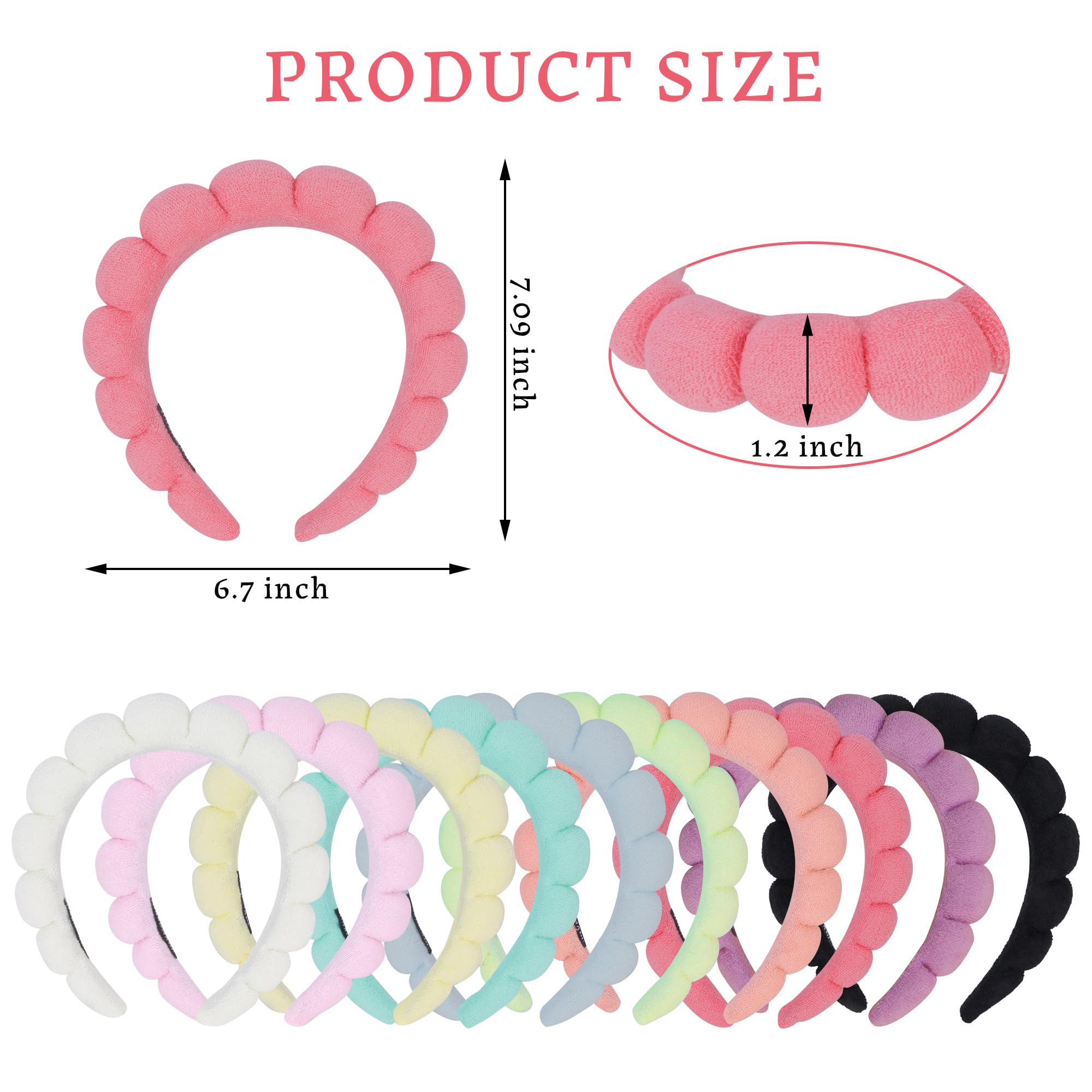 Women\'s Terrycloth Headband Bubblegum Pink One Size Ruching Accessory Pink Spa Headband for Women - Terry Towel Hair Band for Face  main image 4