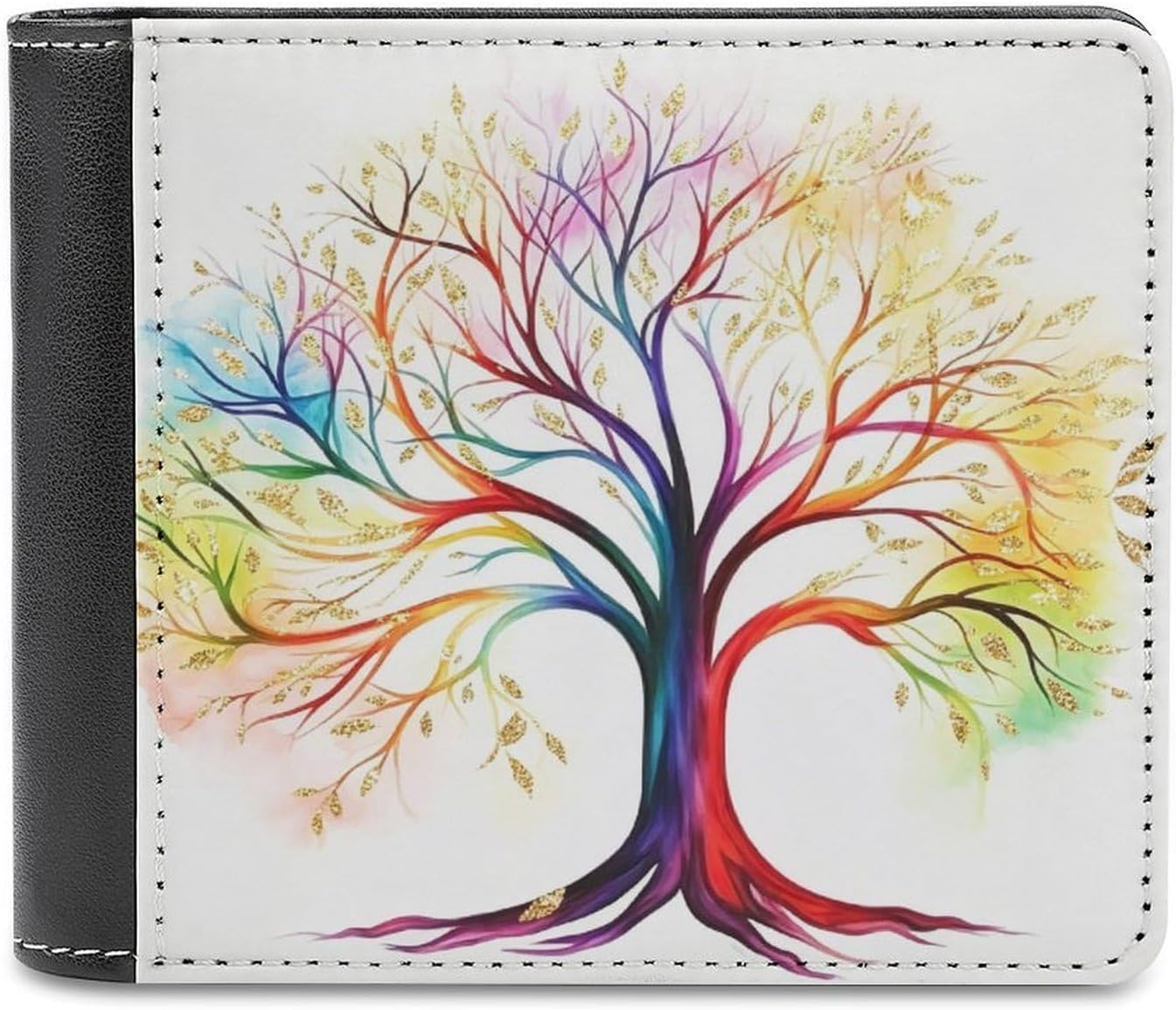 Rainbow Tree Bifold Walle Leather Wallets