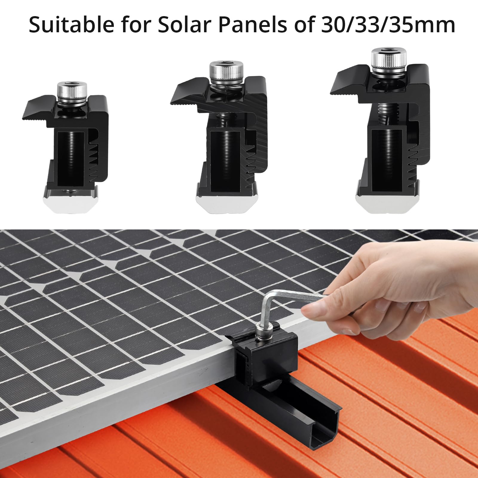 Anbte Kit di supporto per pannello solare per 2 pannelli solari da 30/33/35