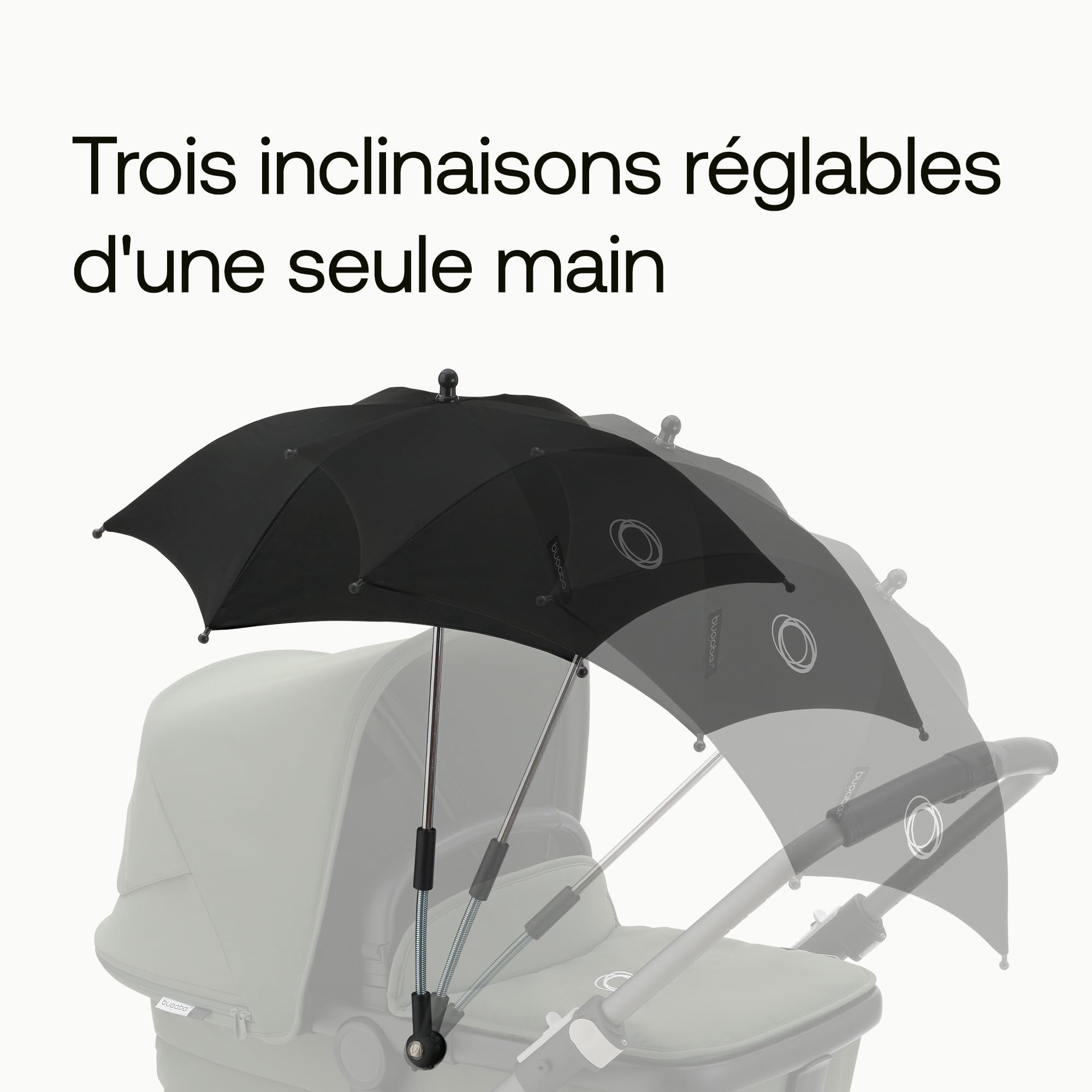 Bugaboo Pack d'accessoires d'été: Coussin confort réversible per toutes les saisons et Ombrelle+, compatible avec toutes les poussettes Bugaboo, protection solaire UPF 50+, Noire