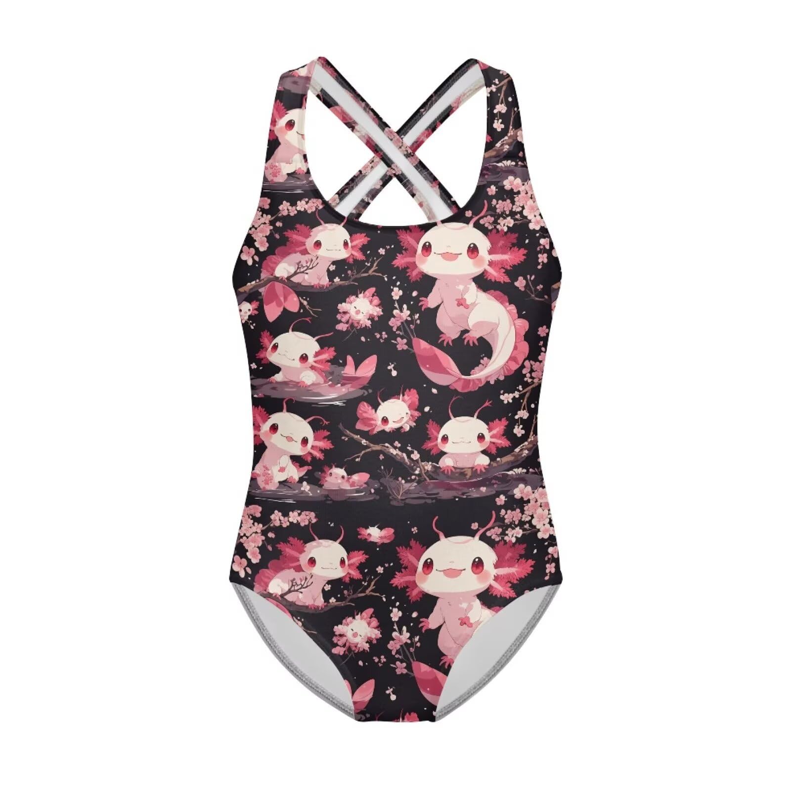 Girls Swimsuit Criss Cross Back 1-Piece Summer Beach Swiwmear