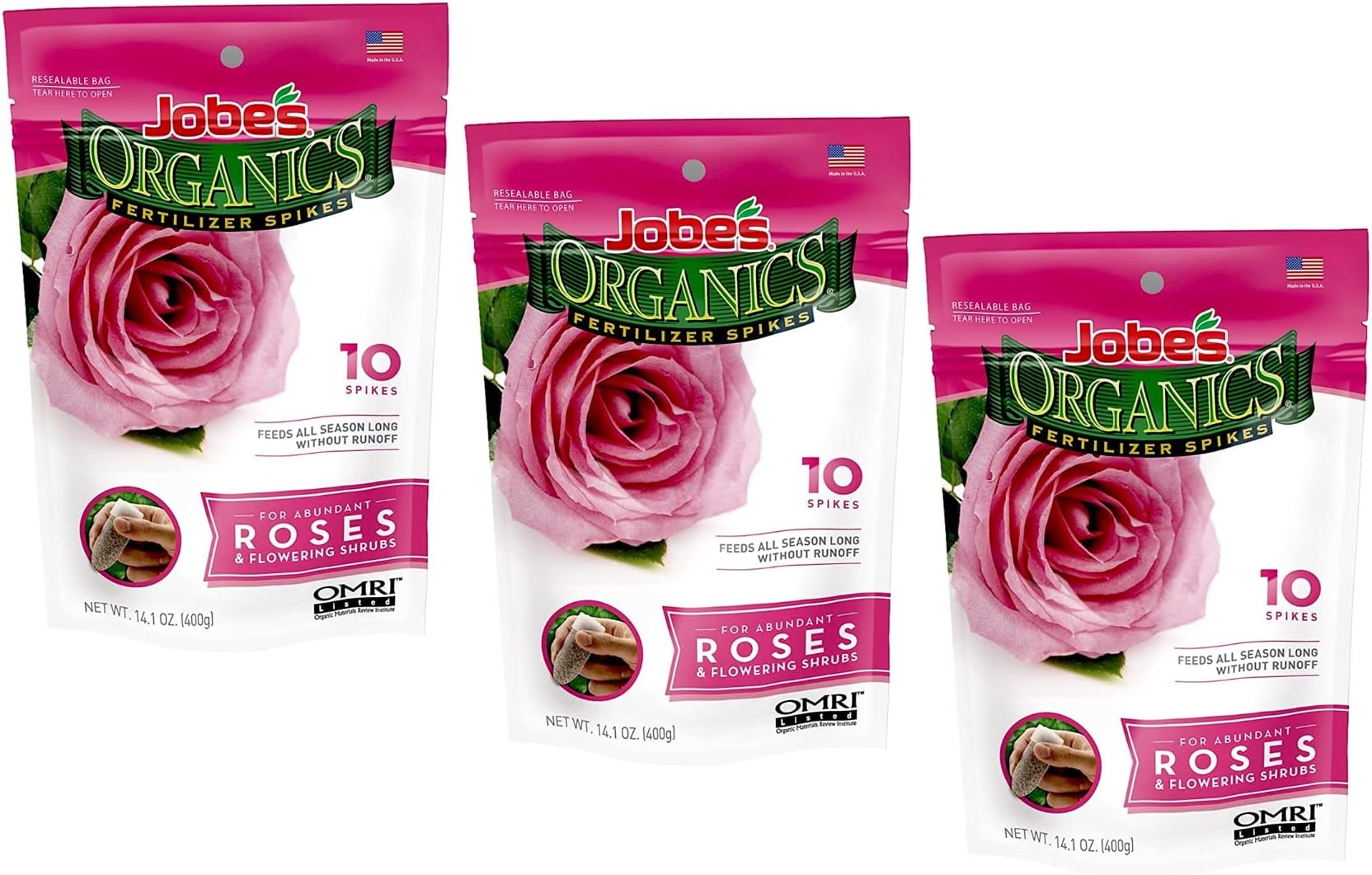 Jobe’s, 04102, Fertilizer Spikes, Rose, Includes 10 Spikes