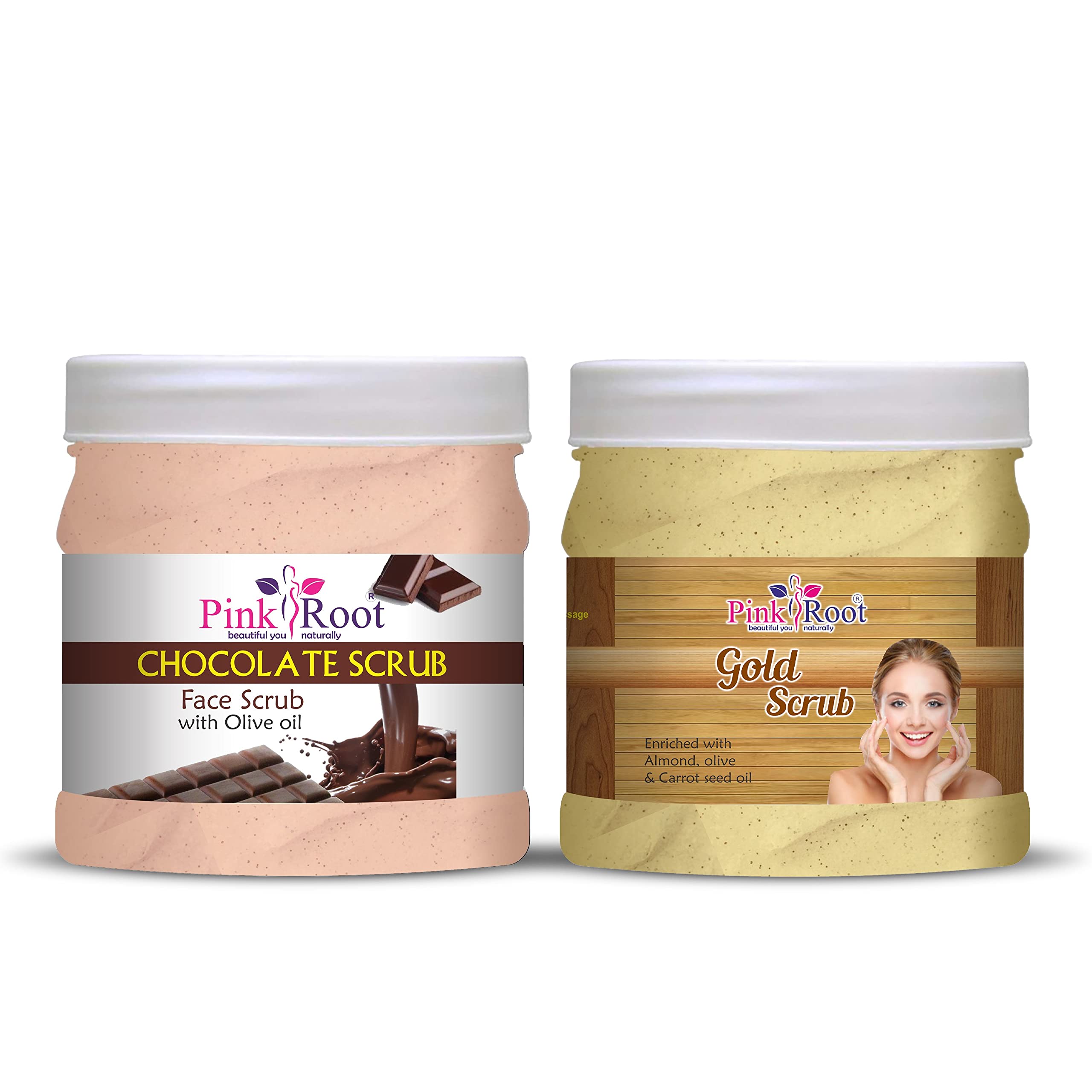 Pink Root Gold Scrub 500gm with Chocolate Scrub 500gm-picture-13