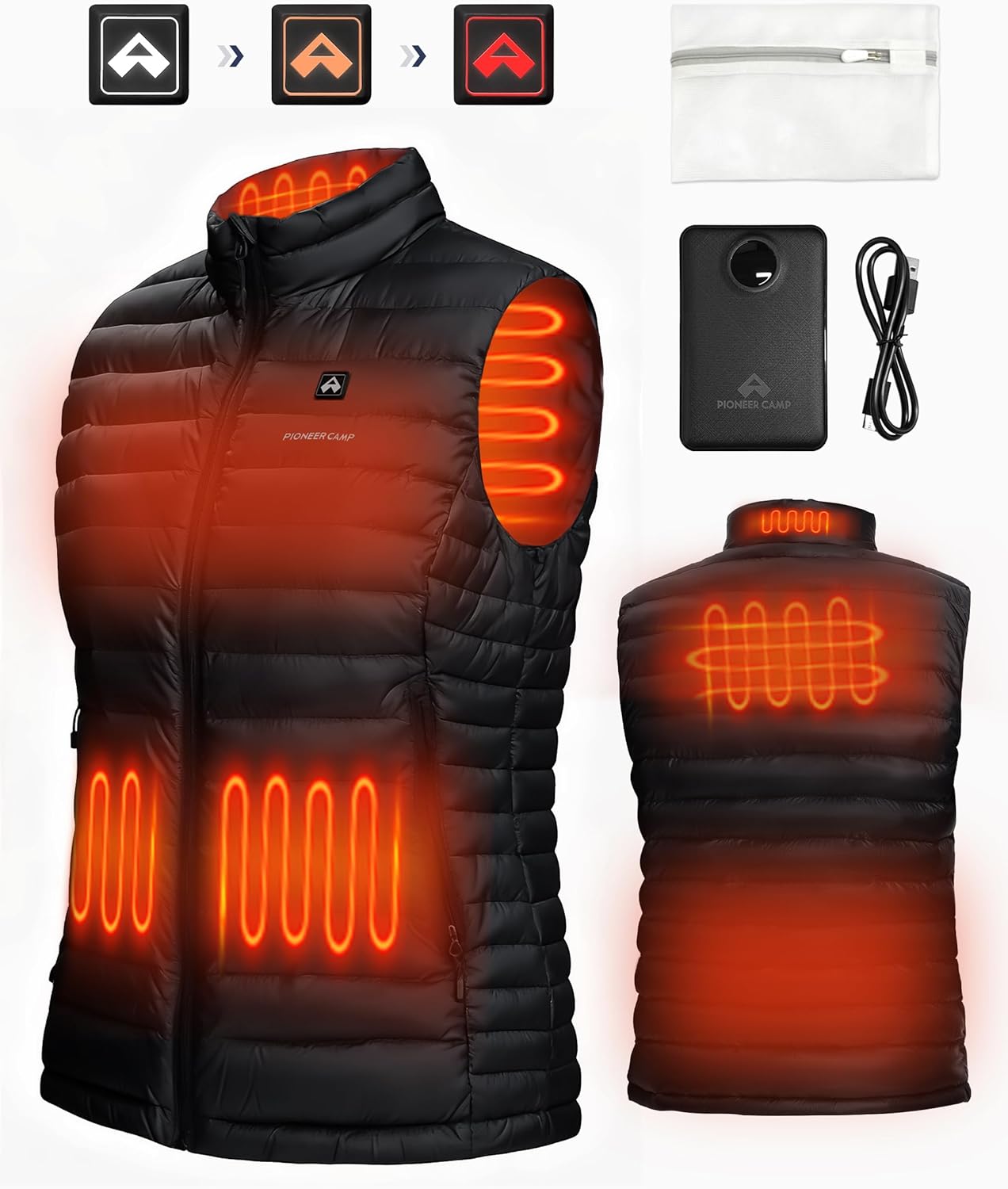 Pioneer Camp Heated Vest for Women Battery Pack Included, Rechargeable Electric Lightweight Quilted Heating Vests Winter - Image 3