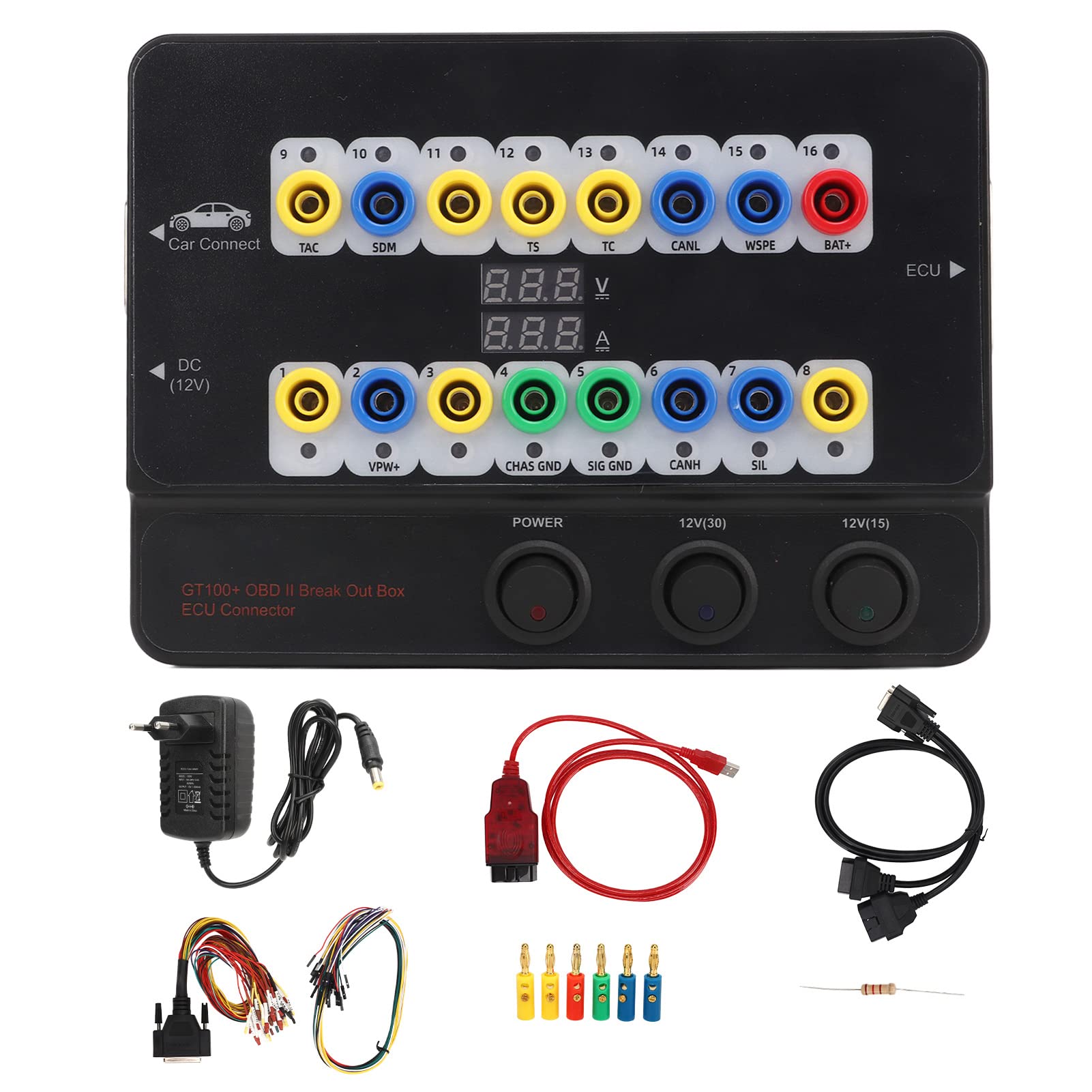 Conector ECU, para GODIAG GT100+ Conector de Banco ECU OBDII Caja Detectora de Protocolo de Ruptura Enchufe Europeo 100-240V Herramienta de Diagnóstico de Automóvil