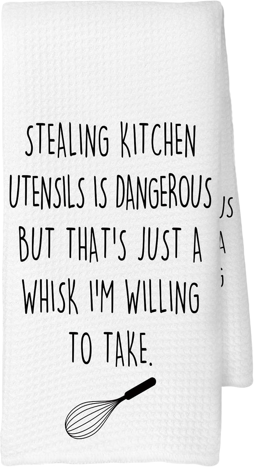 Funny Humorous Kitchen Towels, Humorous Gifts for Women, Adults Humor Sarcastic Gifts Decoration Tea Towel Hand Towels 16x24 Inch for Kitchen Decor