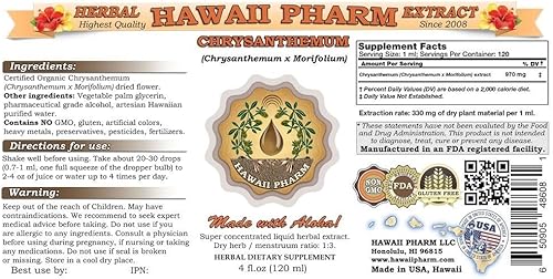 Miniatura 2 de Hawaii Pharm Crisantemo (Chrysanthemum x morifolium) Extracto Líquido 4 oz