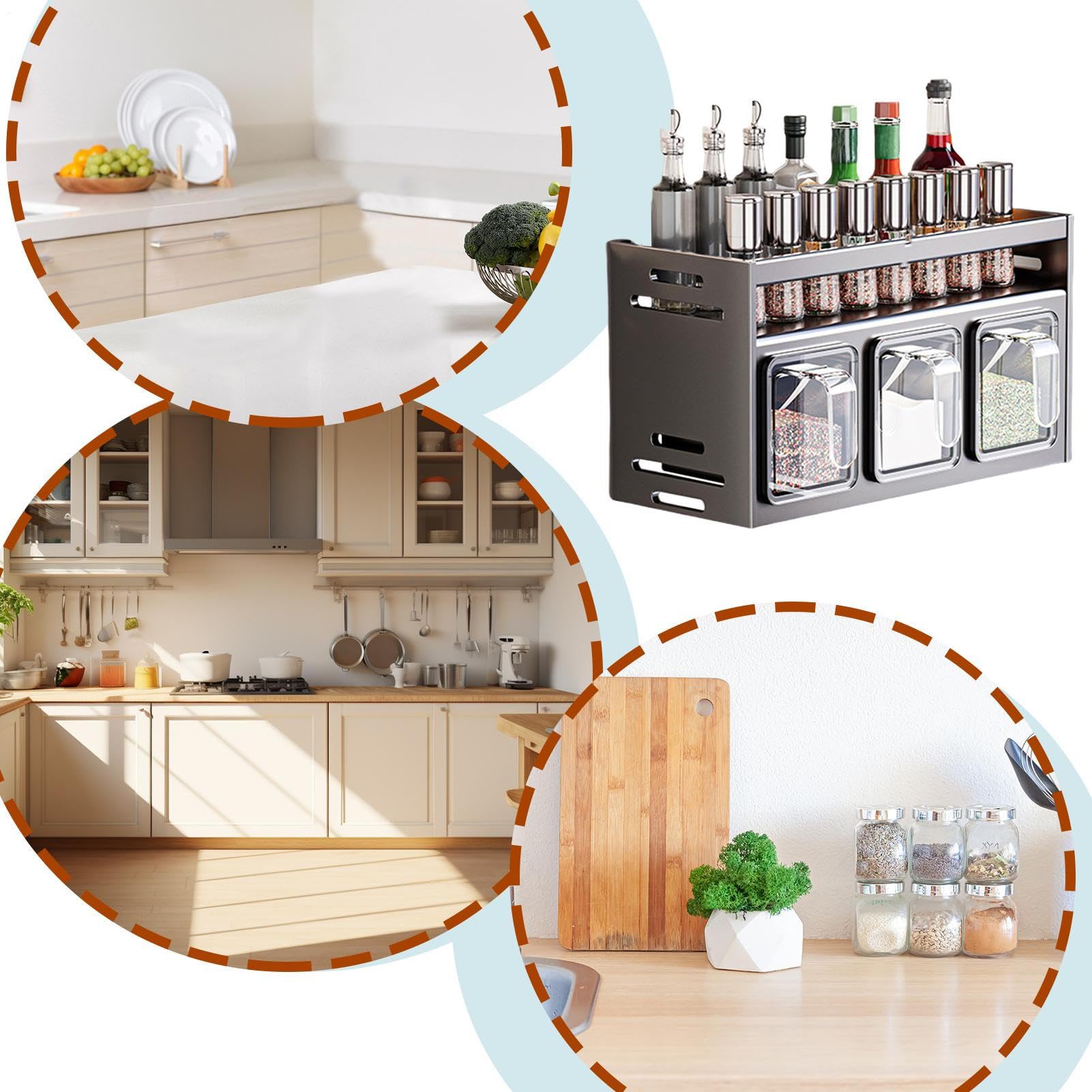 Organizador de especias de cocina, estante de temporada, soporte para