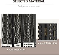Vista 4 de HOMCOM Divisor de habitación de 3 paneles, pantalla de privacidad plegable, separador de habitación de 5.6 pies, divisor de pared de división Negro