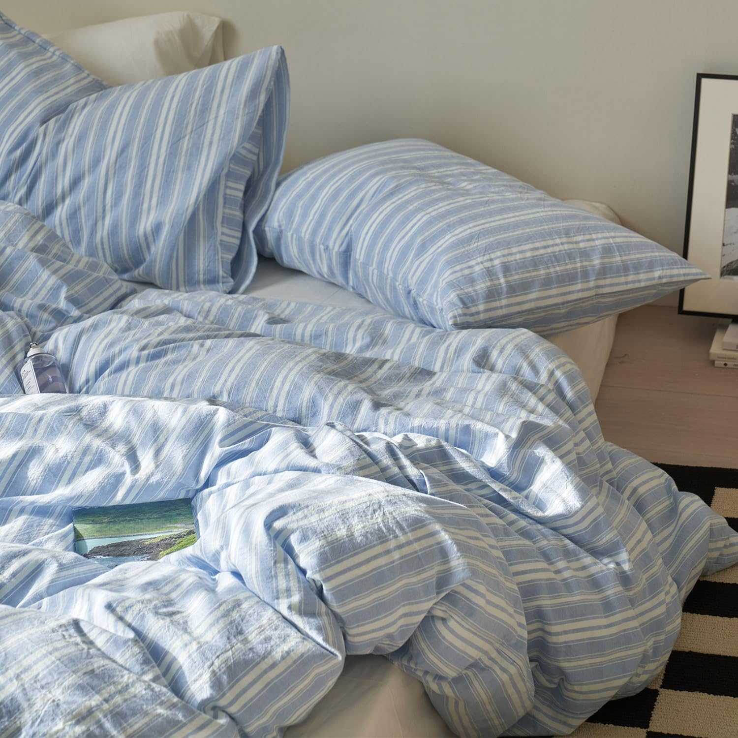 Blue Striped Duvet Cover Sets Double Blue and White Stripes Bedding Set