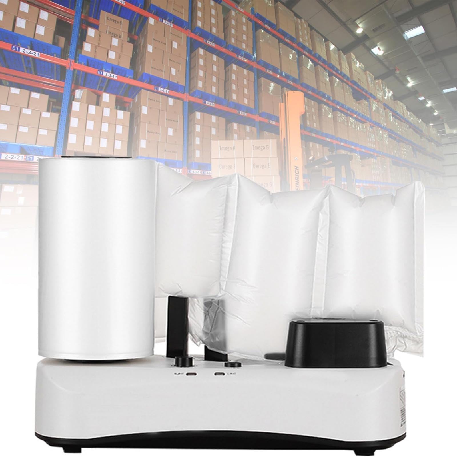 Eiwitany Air Cushion Film Packing Machine with 4-Minute Quick Preheating, Inflatable Air Film Bag Filler for Logistics & Express Packaging