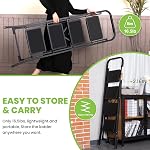 4 Échelle d'étape, SPIEEK Tabouret pliant avec large pédale antidérapante, 330lbs Capacité Portable Échelles légères pour cuisine à la maison en plein air, Noir