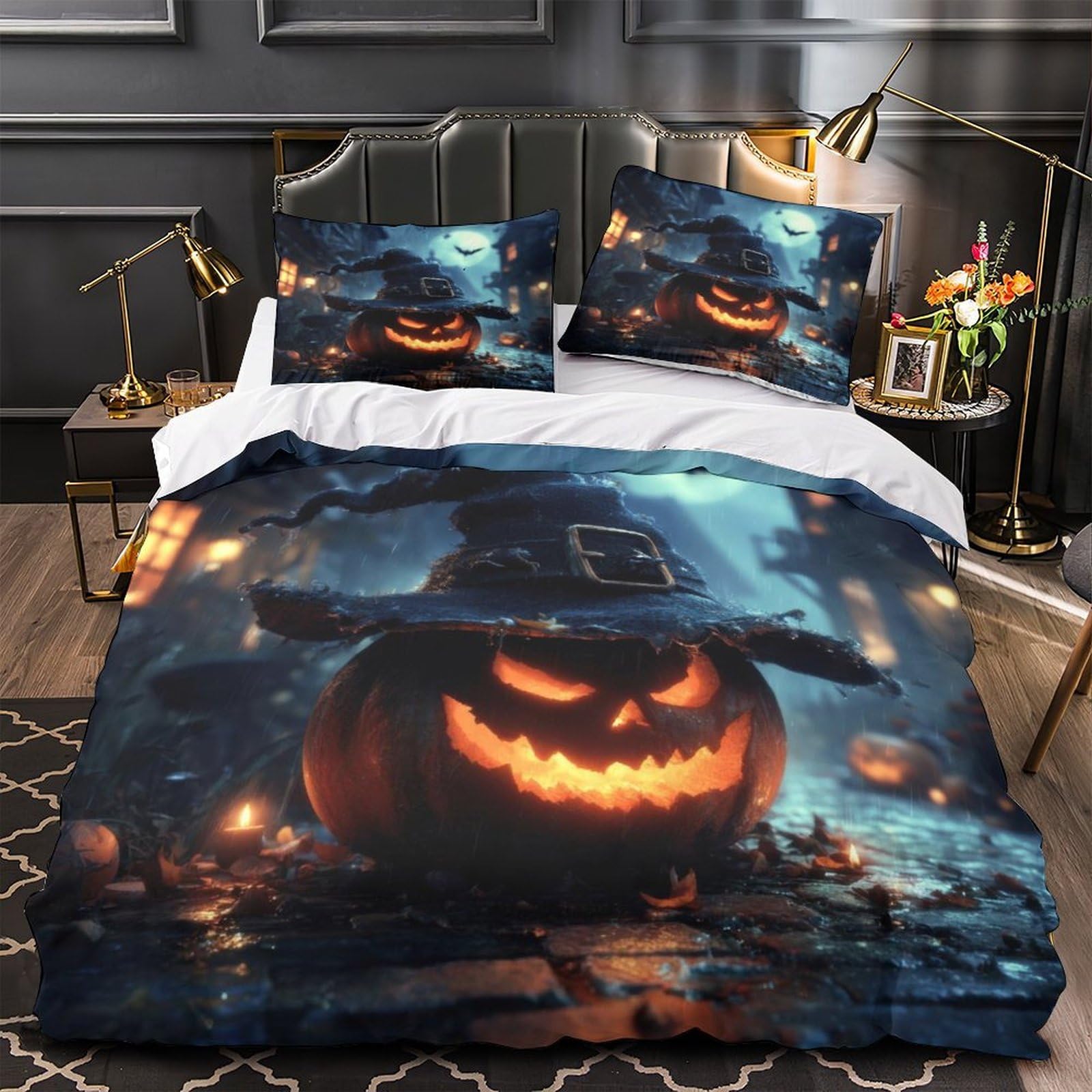 Parure de couette vache Halloween microfibre résistante et super douce 220x240cm