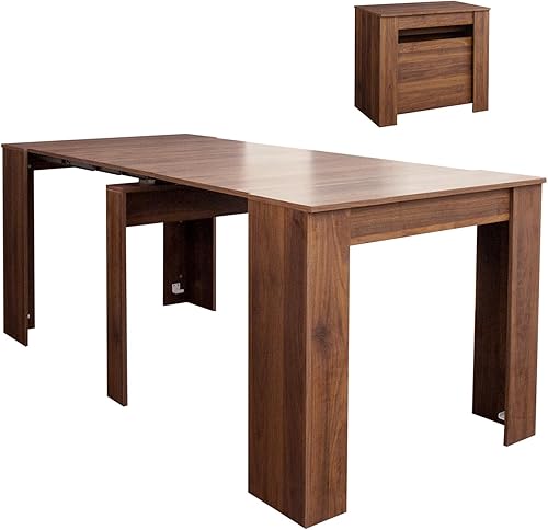 Miniatura 11 de Mesa de comedor plegable para 6 a 12 personas, mesa auxiliar de 30.71 pulgadas, mesa de consola extensible de 118.50 pulgadas, ahorro de espacio