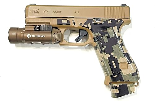 Miniatura 3 de Handleitgrips Envoltura de agarre de vinilo de camuflaje digital verde desierto para Glock 19x
