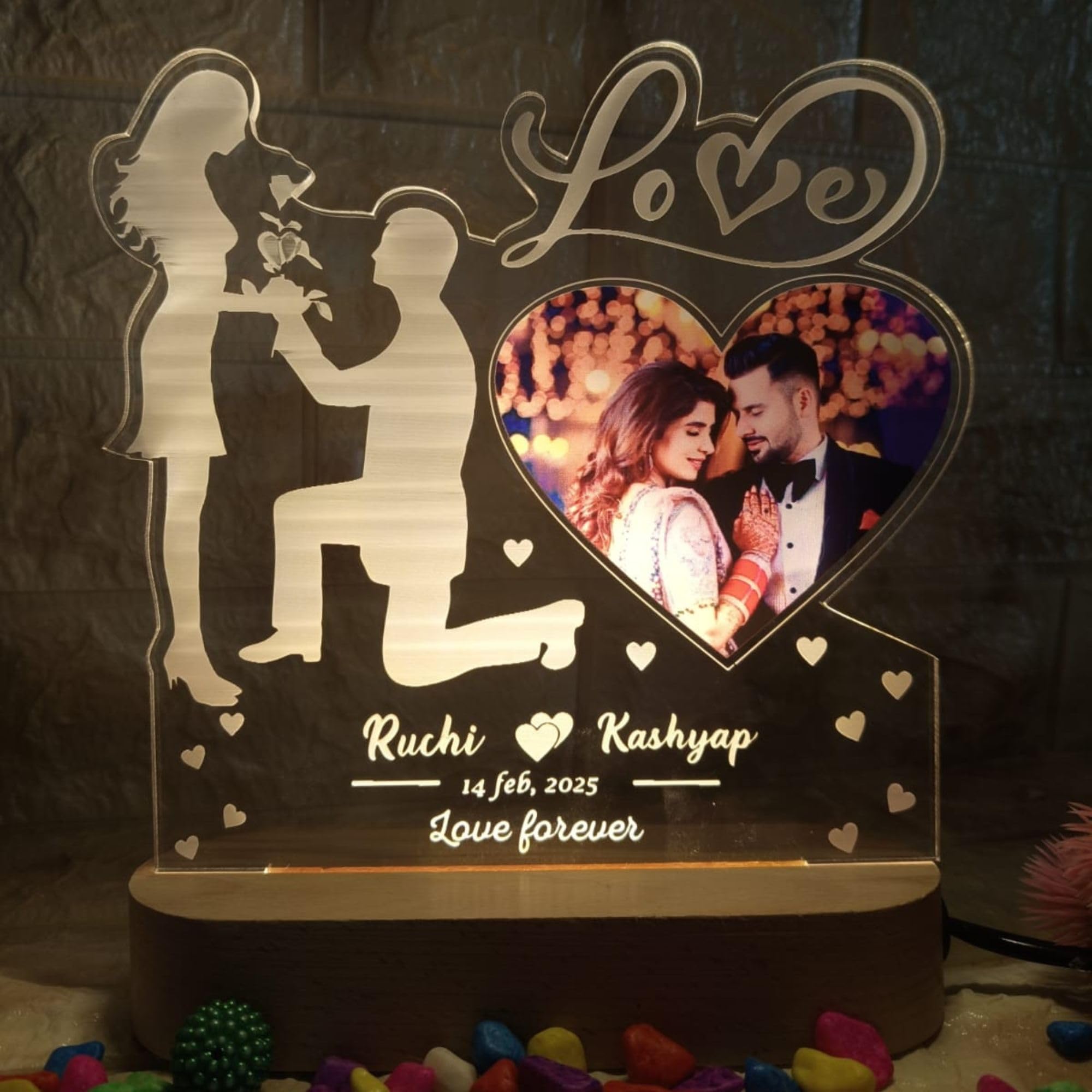 Customized Table Top With LED | Anniversary Gifts | Gifts For Couples