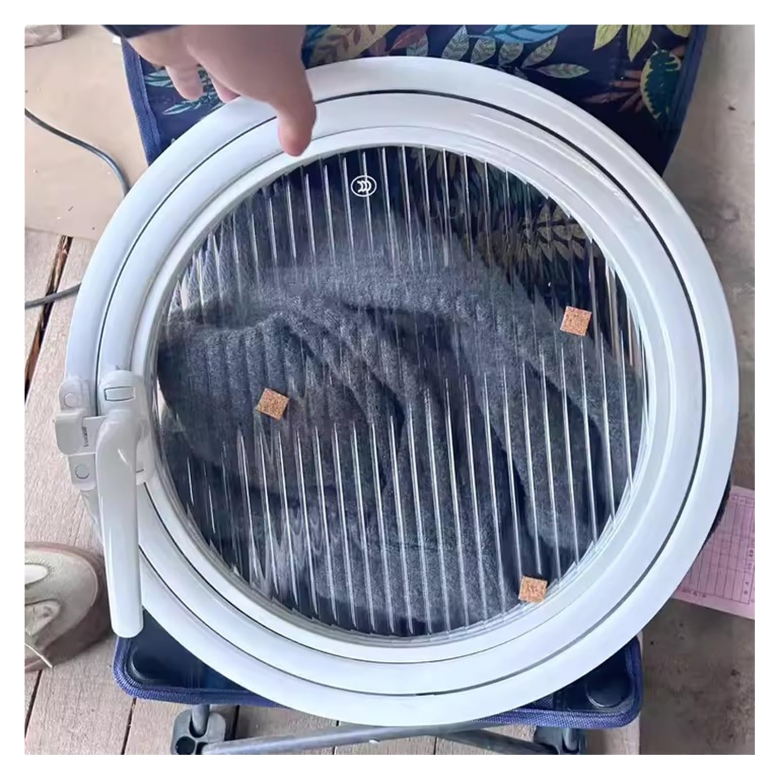 Finestra rotonda girevole a 360° 70 cm, oblò per interni, cantine e garage, migliora la ventilazione e la privacy, elegante decorazione per la casa