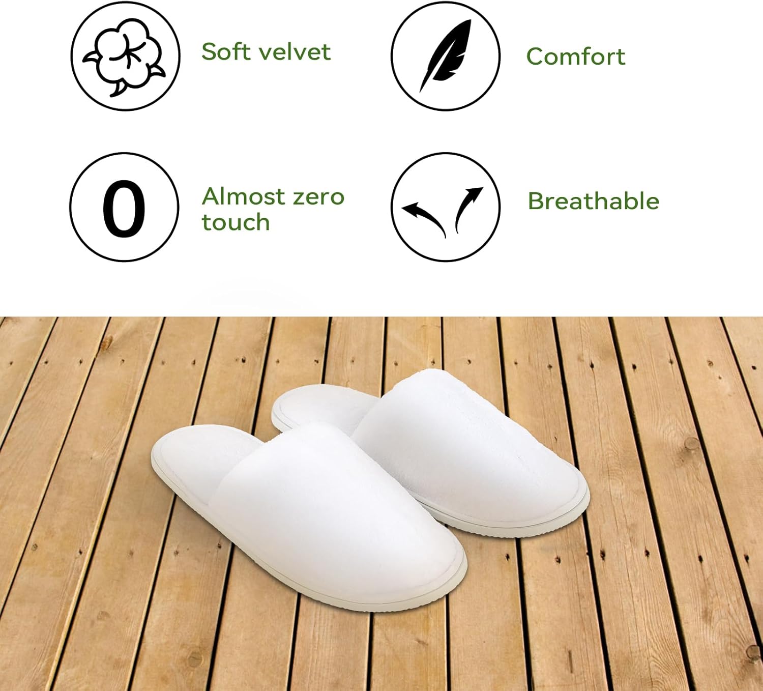 10 Pairs Guest Disposable Slippers, SPA Cotton Slippers, Hotel Bath Slippers Disposable, Travel Bulk Guest House Slippers for Shoeless Home, Travel, Hotel, Indoor (One Size, Unisex) - Image 4