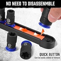 Vista 6 de HORUSDY E-Torx Socket Set 13-Piece External Socket Set 11-Piece Female E-Torx Sockets (E4-E20) Star Socket Set 2-Piece Impact Socket Adapter Set