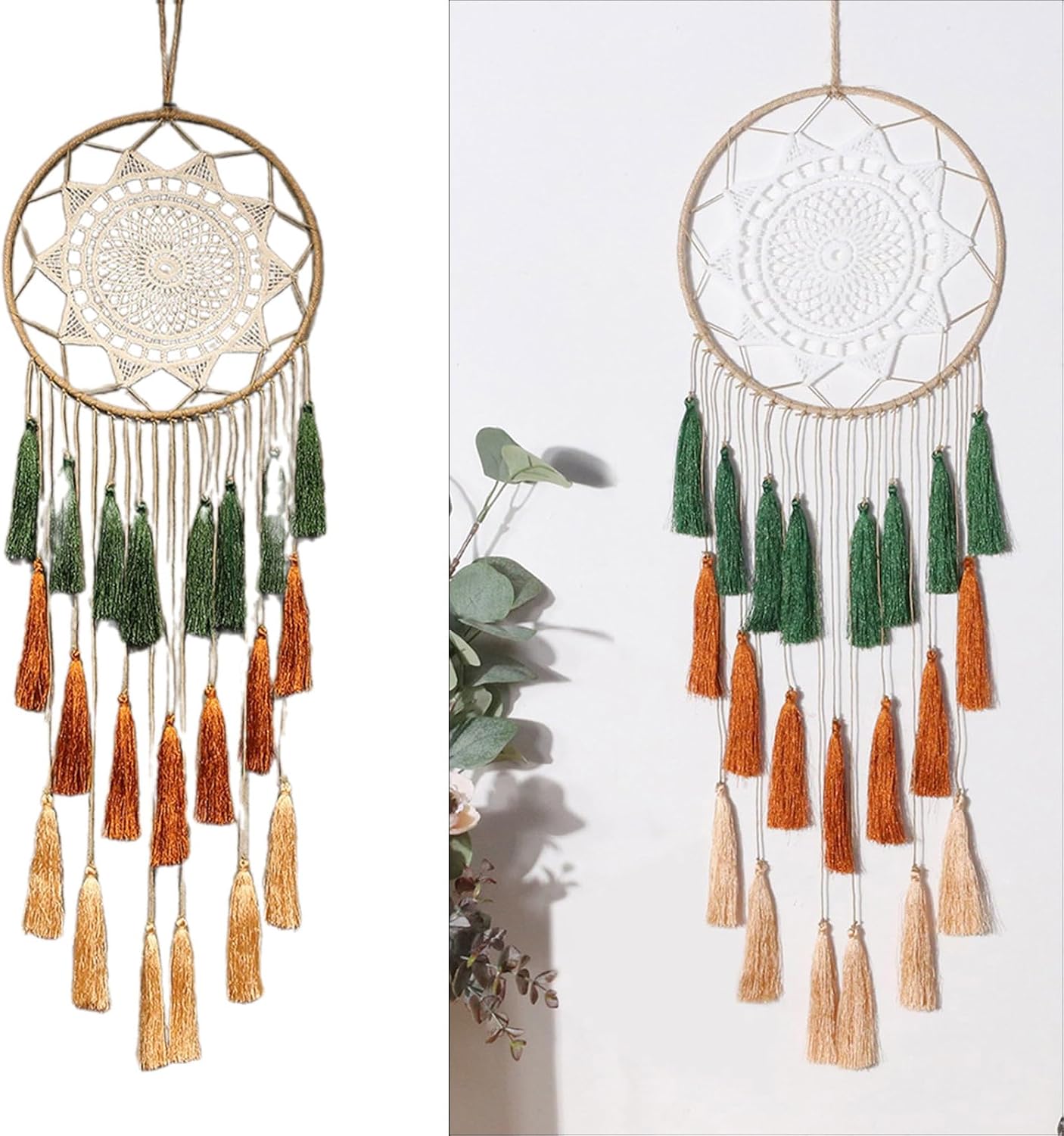 Colorful Gradients Tassels Woven Macrames Dreamcatchers Hanging Ornament for Bedroom Wall Art and Unique Home Decoration Wall Art Decors image 2