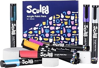Sculpd Acrylic Paint Pens Set, Metallic, Premium Fine Tips for Painting ...
