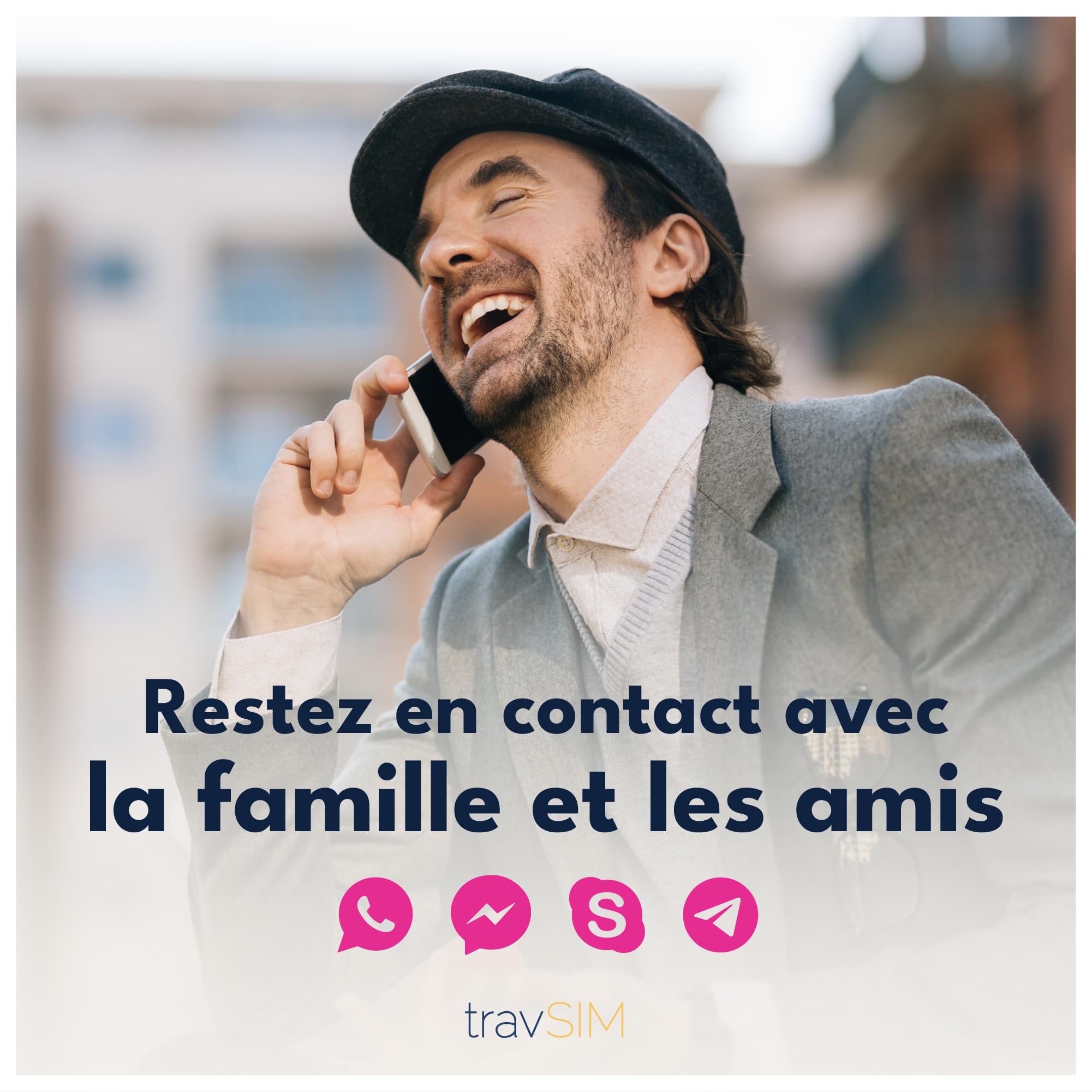 travSIM Carte SIM USA | Réseau T-Mobile | Données, appels et textes illimités aux USA | SIM USA Fonctionne sur Les appareils iOS et Android | Carte SIM Prépayée USA 21 Jours
