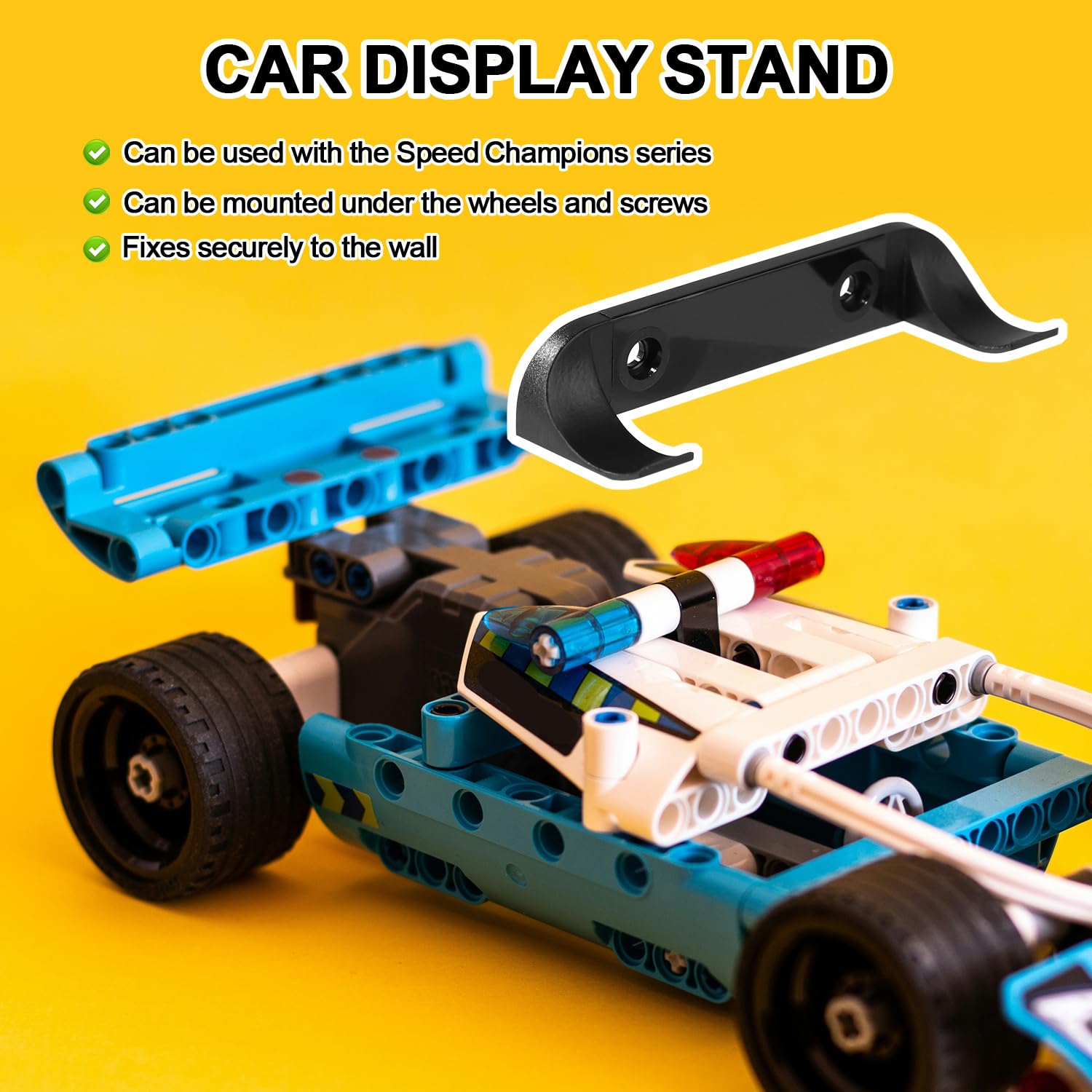 12szt Uchwyt Scienny do Samochodu, Zaprezentuj Swój Kolekcjonerski Samochód Silny Pionowy Uchwyt Scienny ze Srubami dla Entuzjastów Samochodów Kompatybilny z Lego Speed Champion Seria