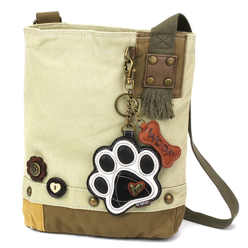 CHALA Patch Cross-Body Women Handbag, Canvas Messenger Bag Olive, Metal Charming Cross - Oliv, Medium — view 119