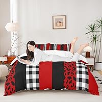 Vista 2 de Juego de funda de edredón para niños con estampado de leopardo, tamaño individual, juego de ropa de cama de moda de piel de guepardo abstracto