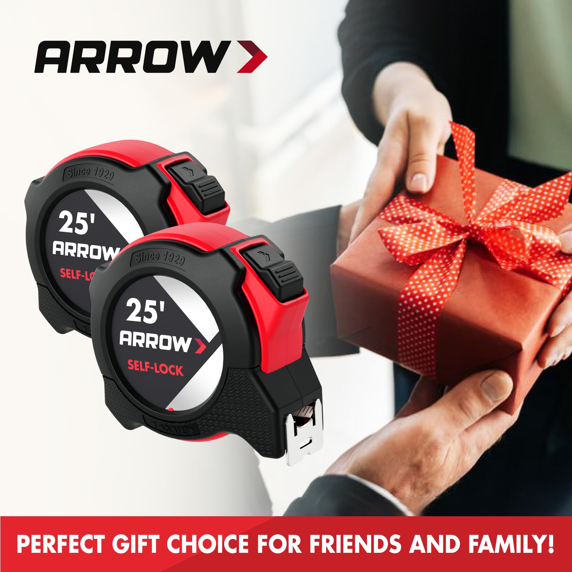 Arrow 25FT Auto-Lock Tape Measure, Easy Read Double Sided Measuring Tape — Amazon image 9