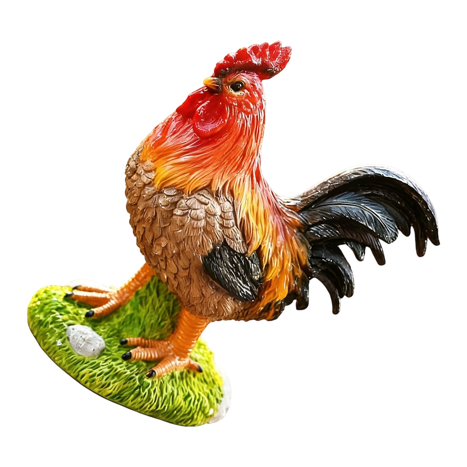 Whoasyst Garden Statue, Resin Chicken Sculpture for Backyard Patio Kitchen Decors Yard Art Lawns Decors Resin Rooster Decor Rooster Decor