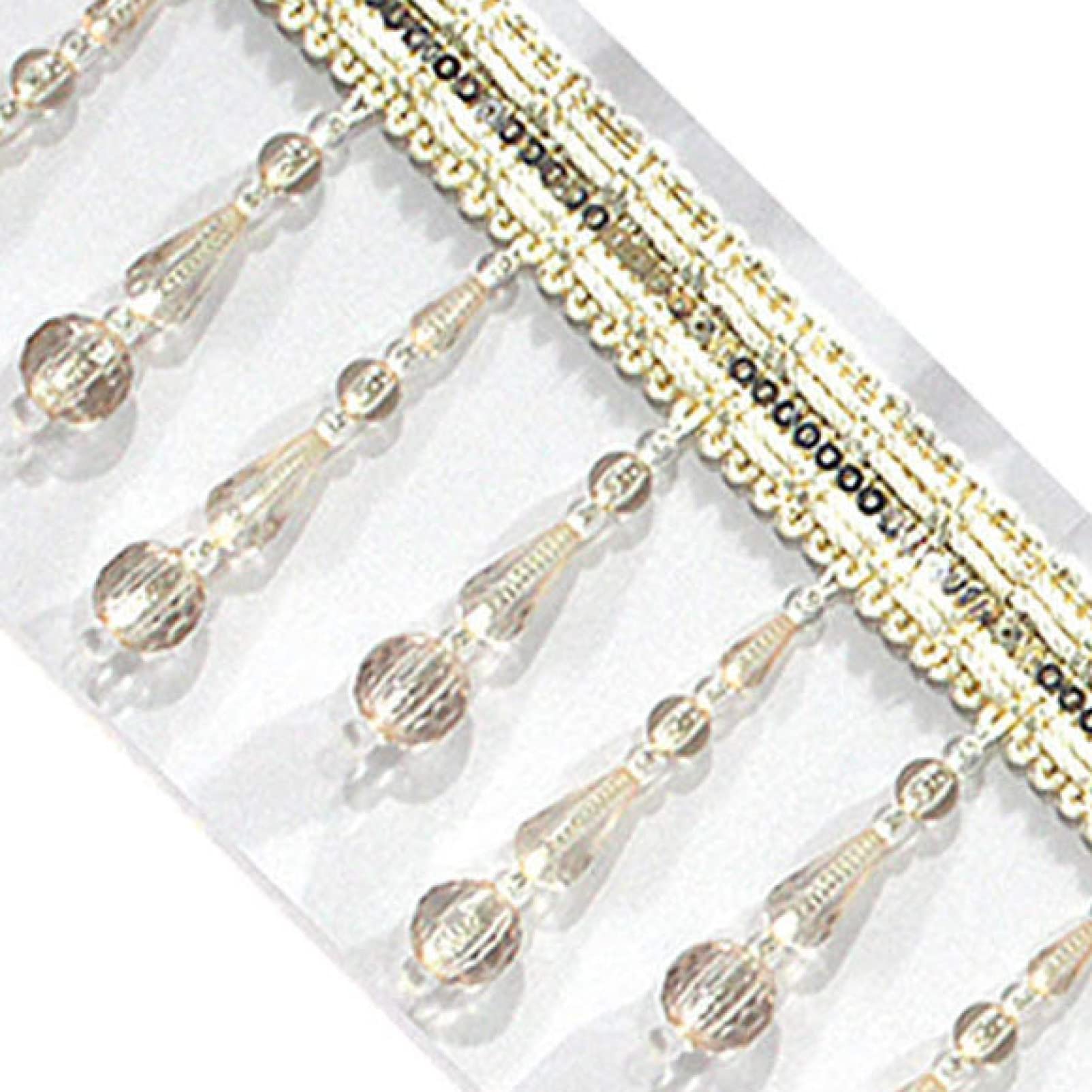 dvnFWKc Curtain Fringes Trim, 3 yard Beaded Fringe Trim Crystal Beads Lace Sewing Tassel Curtain Accessories Pendant Edge Lampshade Upholstery Trim Decor(Beige)