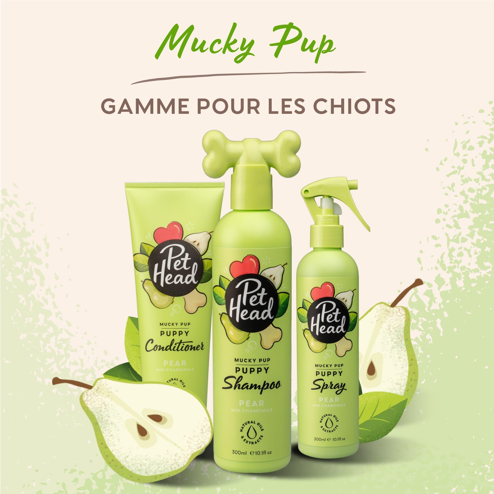 Pet Head Mucky Pup Spray Désodorisant pour Chiot | Parfum Poire | Séchage Rapide et sans Rinçage | Naturel | Convient aux Chiots de Plus de 8 semaines | 300ml