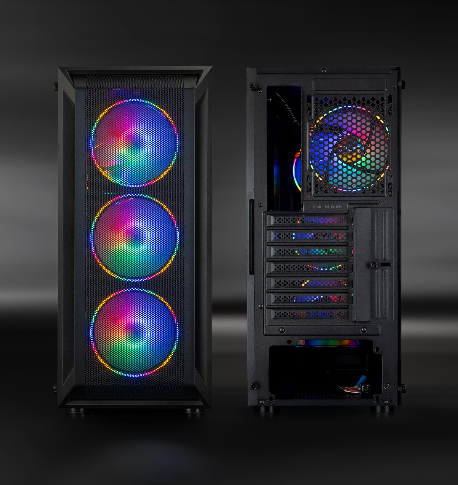 TOOQ TQGCC101-B - Case da gaming mid-tower "RAGNÄROK" ATX/MicroATX/Mini-ITX, vetro temperato, include 4 ventole RGB, Nero