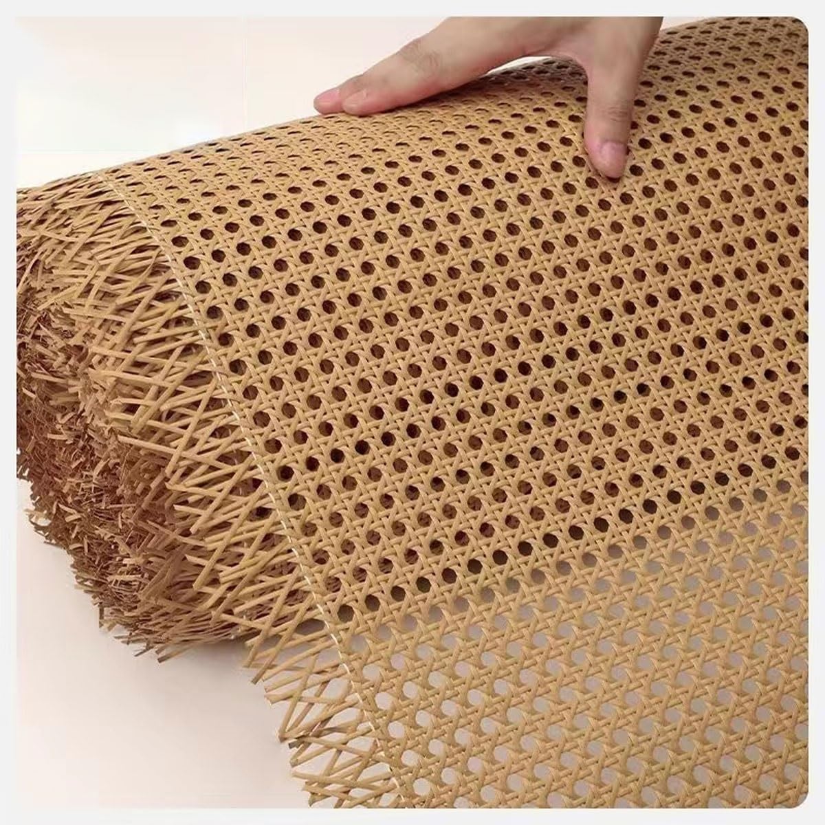 Rattan Rotolo Fettuccia Rattan Intrecciato 40/50/70*100cm Rattan Tessuto A Maglia Aperta In PE Intreccio Viennese Foglio Rattan Per Riparazione Di Sedie Decorazione Mobili Artigianato Fai Da Te(BROWN,