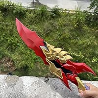 Vista 9 de Espada de cosplay de Kamish de Kamish de 24 pulgadas, espada de acero dorado con soporte de exhibición, accesorio de cosplay, para colección