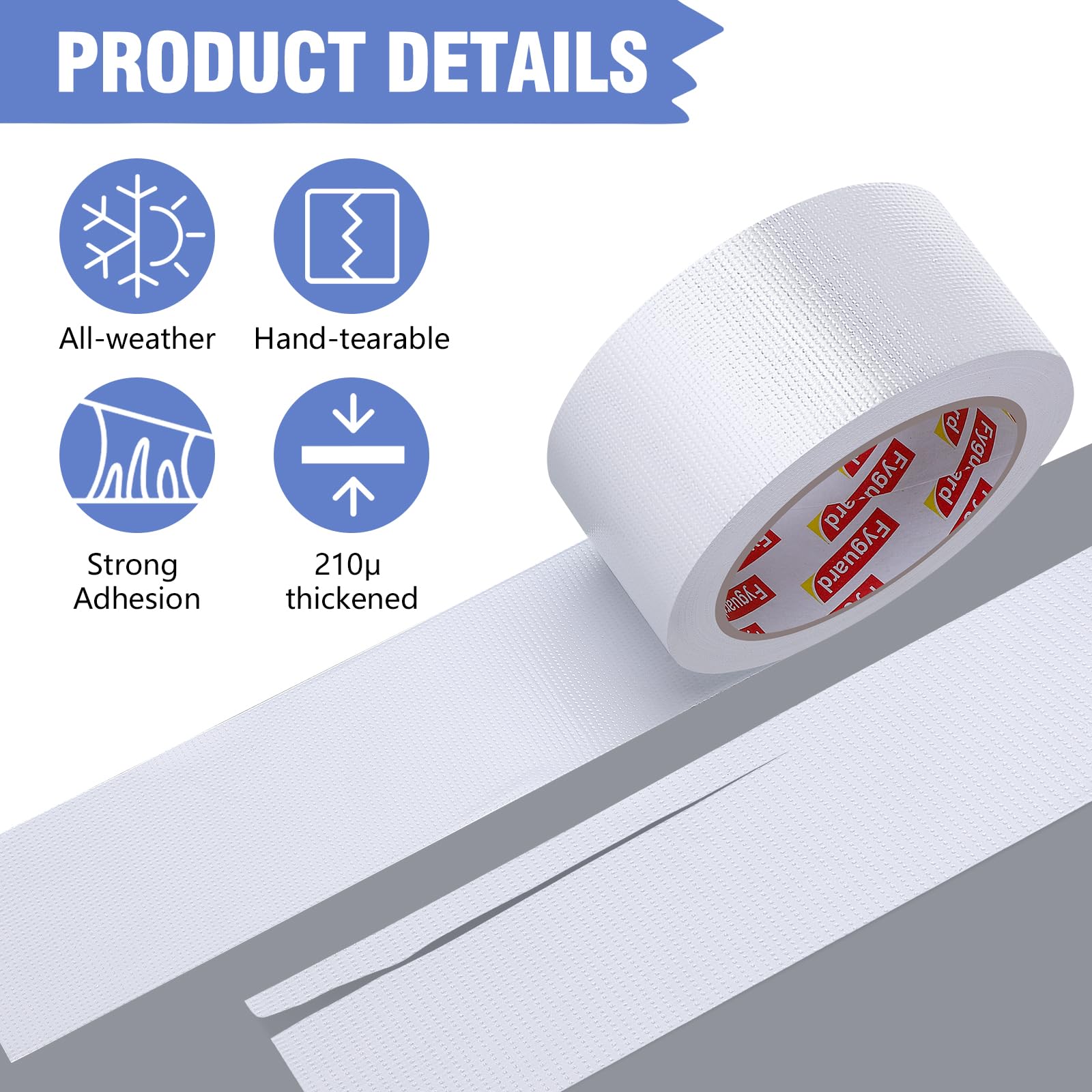 Fyguard 3 Rolls White Duct Tape - Image 4